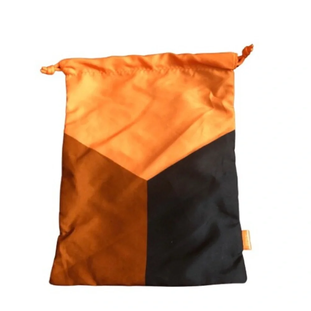 Peach Navy‎ Brown Geometric Mod Drawstring Ipsy Cosmetic Bag